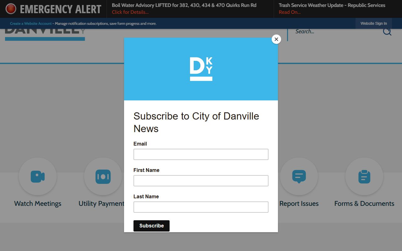 Danville City Government official website