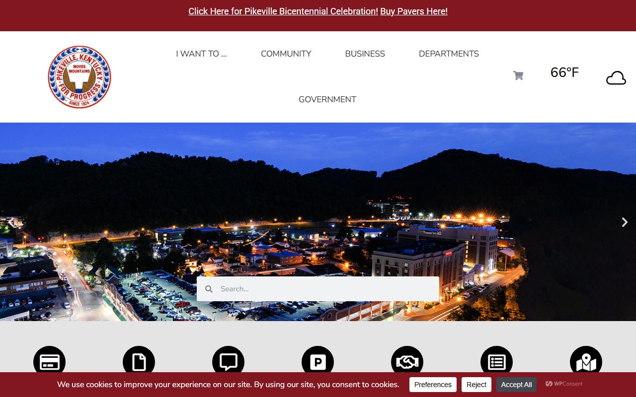 Pikeville Kentucky city website homepage