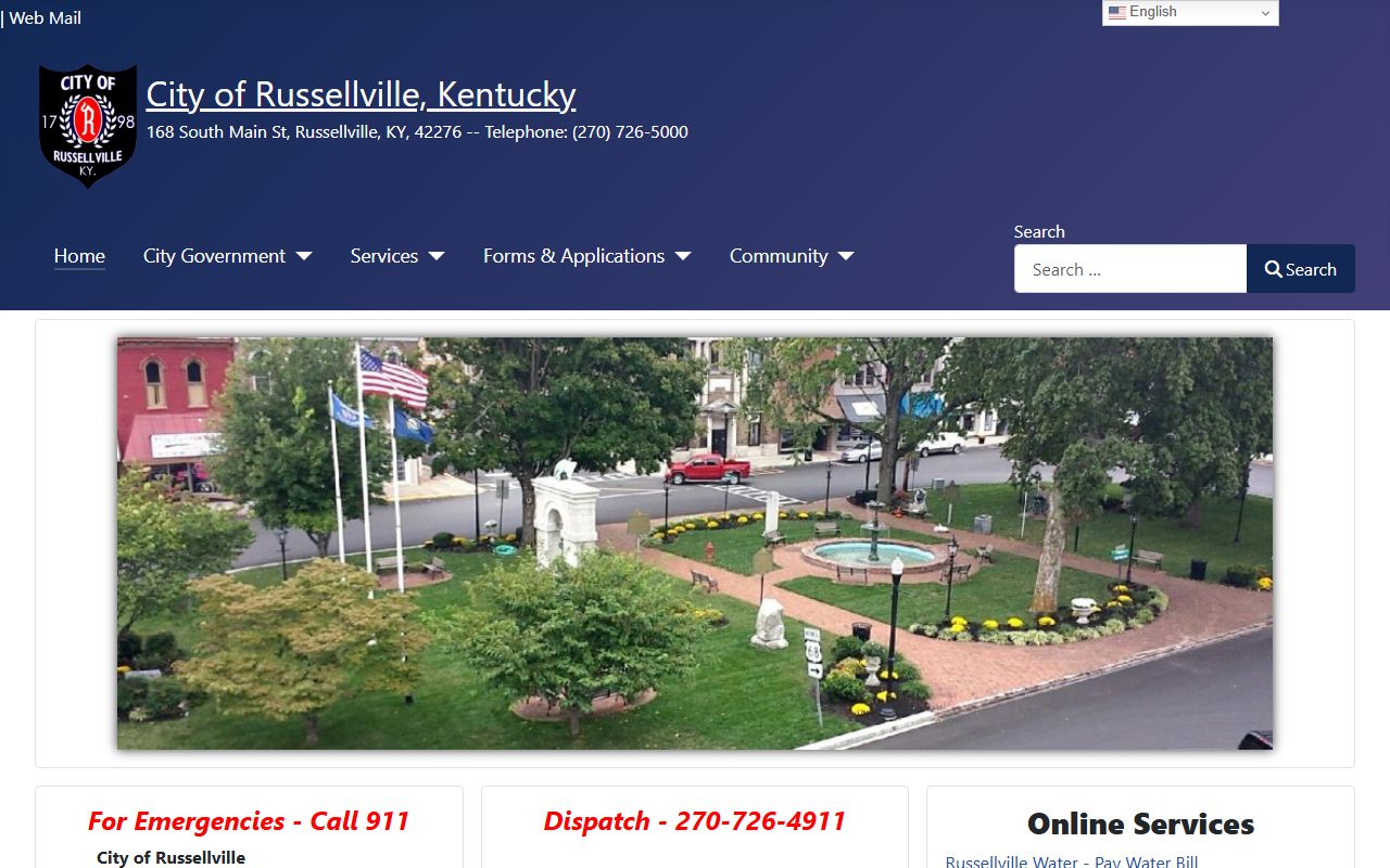 Russellville Kentucky city website homepage